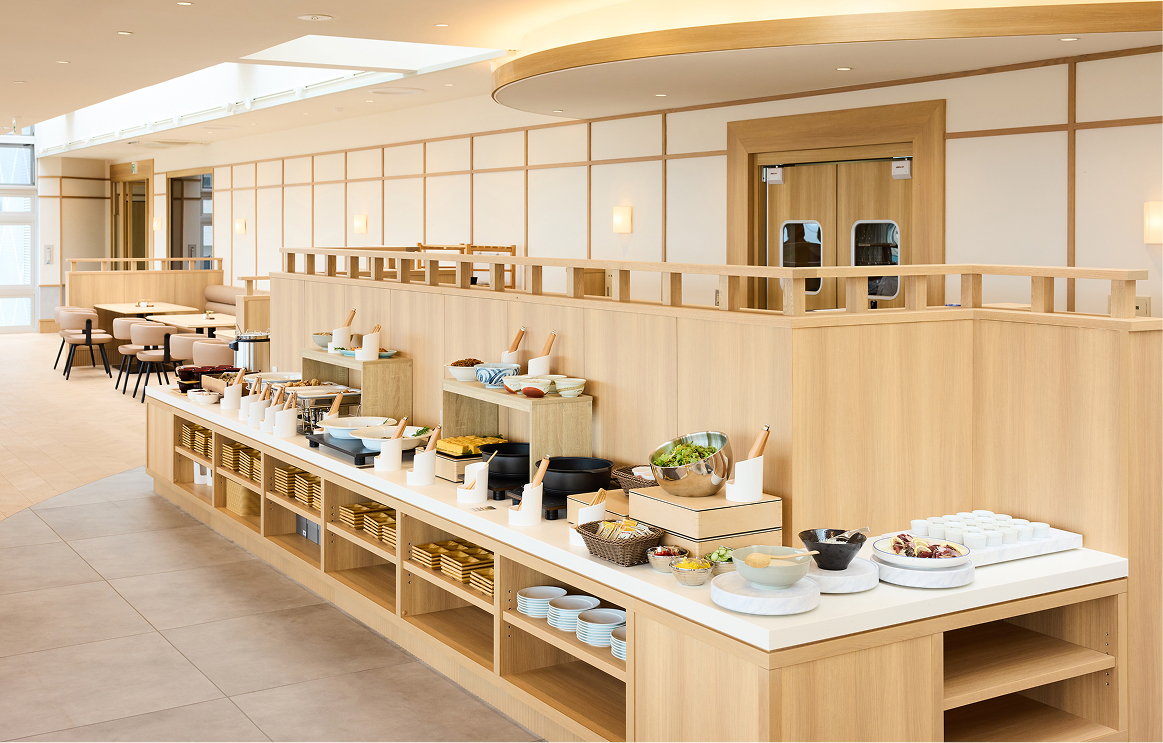 朝食ハーフビュッフェの様子