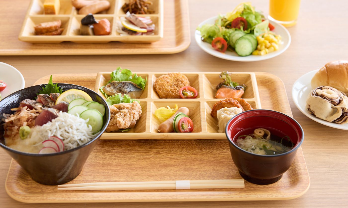 朝食ハーフビュッフェのお料理